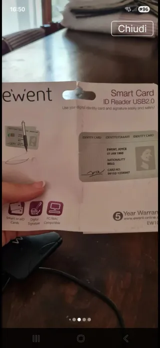 Lettore Smart Card Ewent USB 2.0