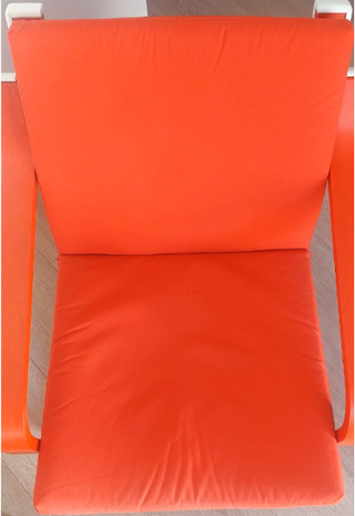 Poltrona POÄNG IKEA a schienale basso rosso