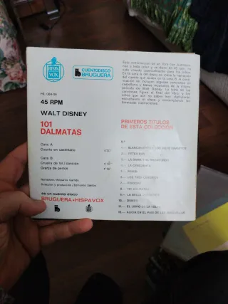 101 Dálmatas Cuentodisco Bruguera Disney