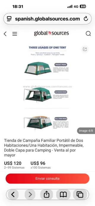 Tienda de campaña 9 plazas