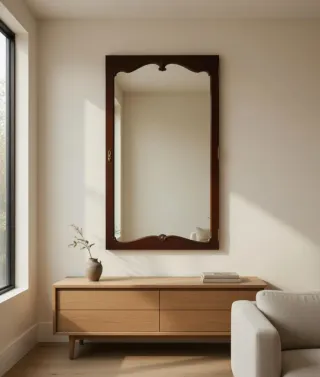 Espejo antiguo biselado grande 161x84 cm