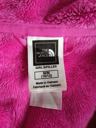the north face pile zip girls size 10-12y pink
