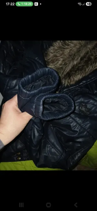 Abrigo Diesel Mujer Negro/Azul