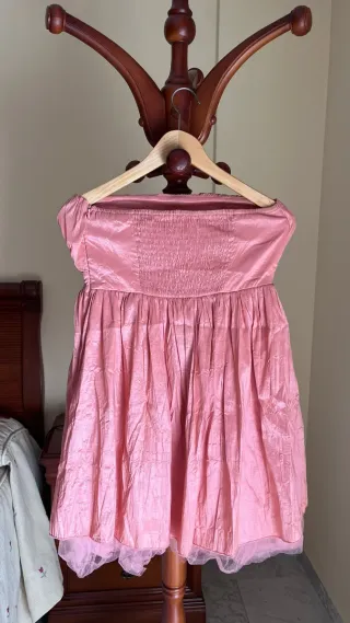 Vestido strapless rosa as by strena Talla M