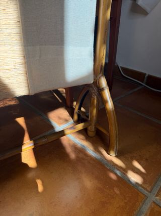 Biombo de bambú y lino 3 paneles