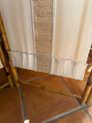 Biombo de bambú y lino 3 paneles