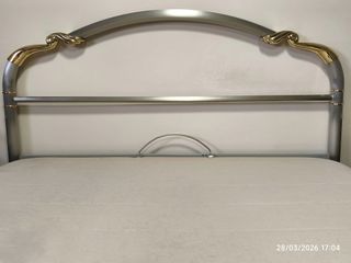 Cabecero cama 1,35 metal dorado y plateado