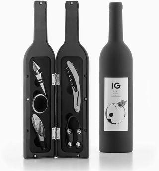 InnovaGoods 6 Juegos Vino, Elegante Estuche, 5 Pie