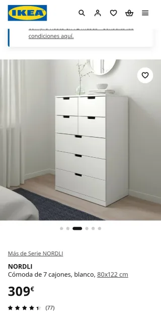 Cajonera Ikea 7 cajones blanca