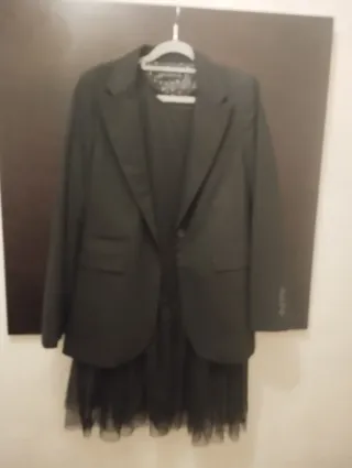 Conjunto 2 piezas: Vestido Tul + Jersey P. Platead