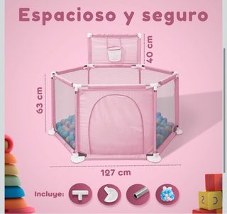 Parque infantil bebé rosa