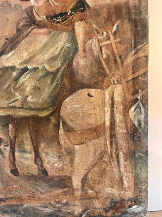 Óleo costumbrista S. XIX de inspiración goyesca