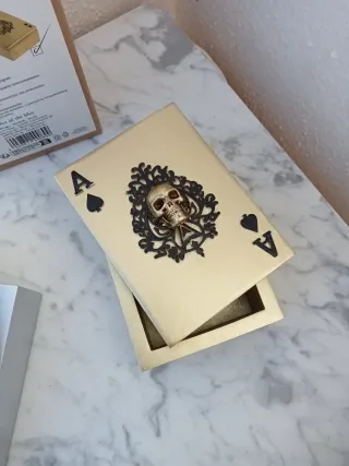 Scatole decorative calavera in metallo oro e argento
