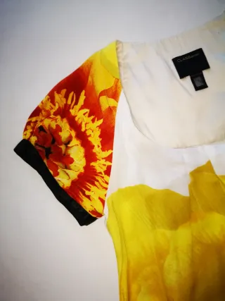 Roberto Cavalli Vestito Floreale Giallo