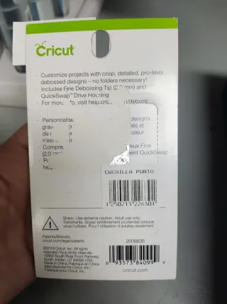 Punta per incisione fine Cricut + alloggiamento QuickSwap