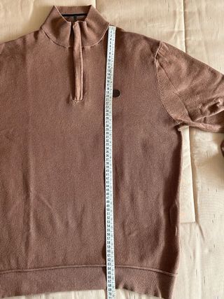 Jersey semicisne con cremallera marrón XXL