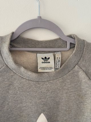 Sudadera Adidas Gris Logo Trefoil