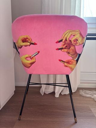Sedia imbottita rosa Seletti lipsticks