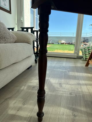 Mueble rinconera madera y mármol, dos unidades