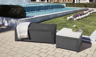 Puff Diva SHAF grafito con cojín 56x56x39 cm