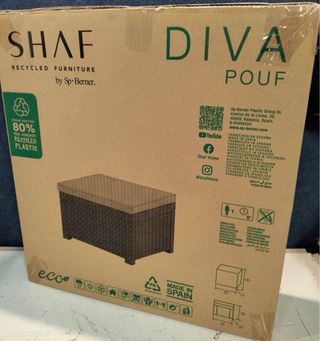 Puff Diva SHAF grafito con cojín 56x56x39 cm