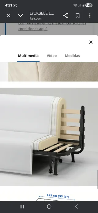 Sofá cama Ikea LYCKSELE beige