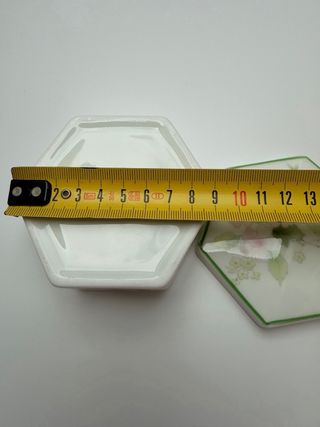 Caja hexagonal porcelana fina inglesa vintage