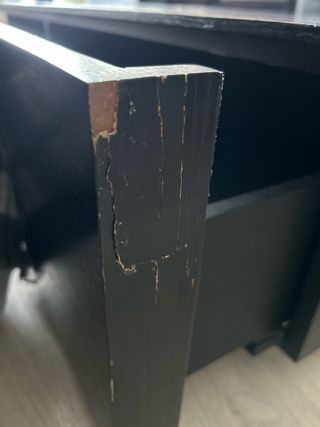 Mesa centro roble teñido negro.