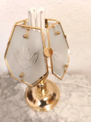 2 Lámparas de mesa doradas antiguas