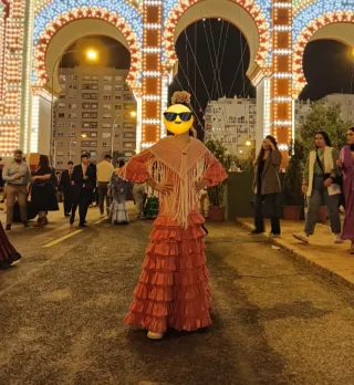 Abito flamenco rosa con volant