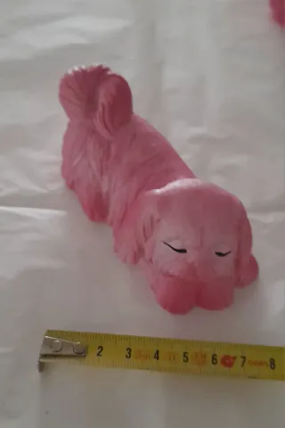 2 Figuras Perrito Escayola Rosas