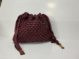 Borsa fatta a mano color oro e viola