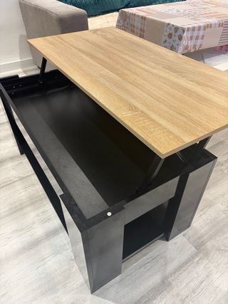 Mesa de centro elevable madera y metal