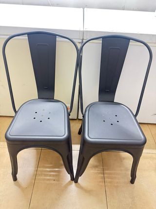 Juego de 4 Sillas Metálicas Negras