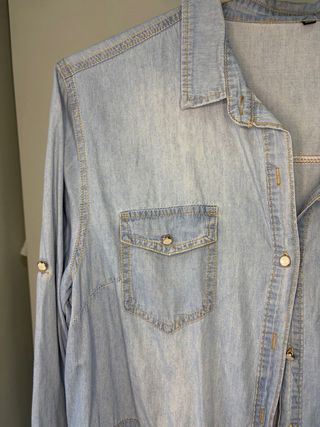 Vestido Camisero Denim Claro Ajustable M