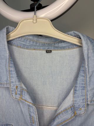 Vestido Camisero Denim Claro Ajustable M