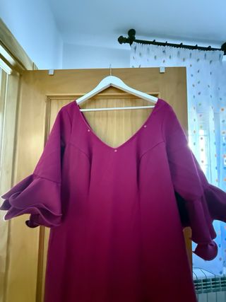 Traje de Flamenca Rosa y Turquesa