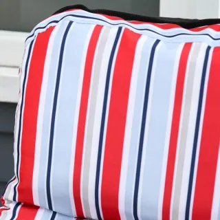 2 Tumbonas Acero con Cojín Rayas