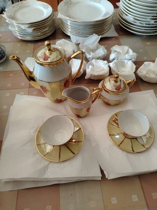 Juego de té porcelana antiguo
