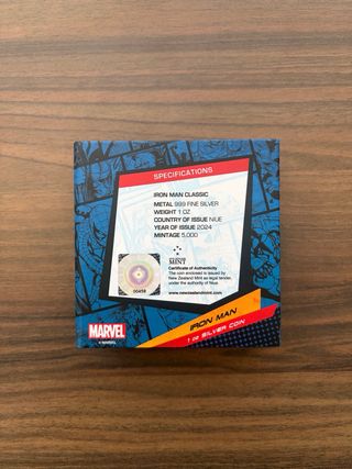 Moneda Plata Iron Man 1 oz Marvel