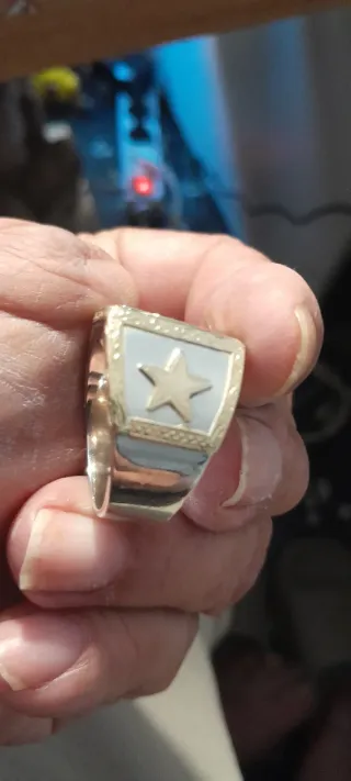 Anillo Oro 18k y Plata con 10 Diamantes