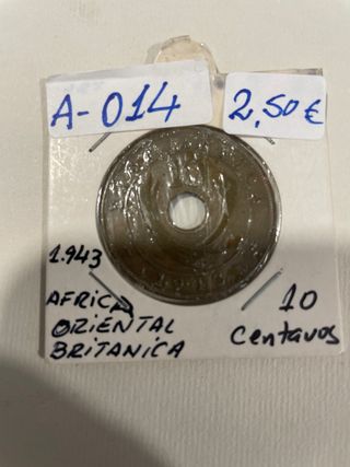 2 Monedas África Oriental Británica