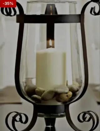 Candelabro in metallo e cristallo