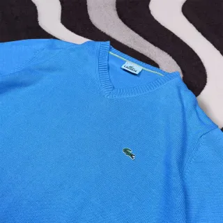 Vintage 90s Lacoste Blue V-Neck Sweater – Classic