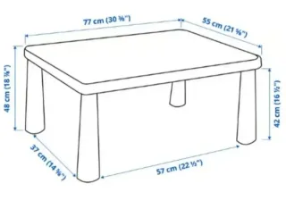 Mesa y 2 Sillas MAMMUT IKEA Rojo