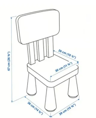 Mesa y 2 Sillas MAMMUT IKEA Rojo