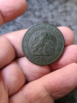 10 Céntimos 1870 G.Provisional OM MBC- 9,68 gr.