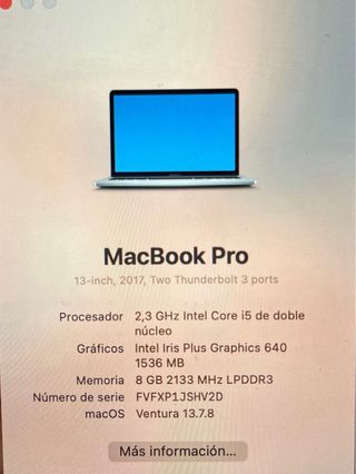 MacBook Pro 2017 Plata