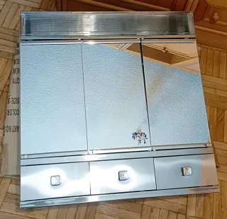 Armario Vintage Baño de Cristal y Metal