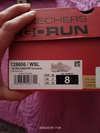 Zapatillas Skechers Go Run Mujer Blancas Plata